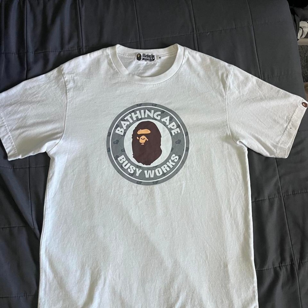 BAPE white and grey streetwear tee #streetwear